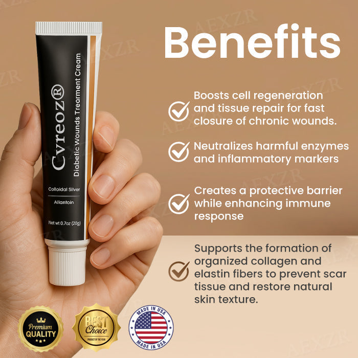 ⏰Ostatnia promocja: 60% zniżki🔥 Krem Cvreoz® Advanced Wound Healing Cream dla skóry cukrzycowej