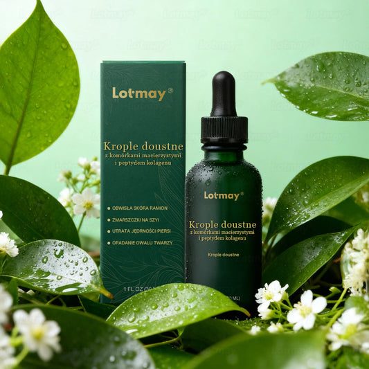 Lotmay® Krople Doustne z Komórkami Macierzystymi i Peptydami Kolagenu 👩‍⚕️ (Ujędrnienie i lifting zwiotczałej skóry • Wspomaga redukcję zmarszczek) 🍀