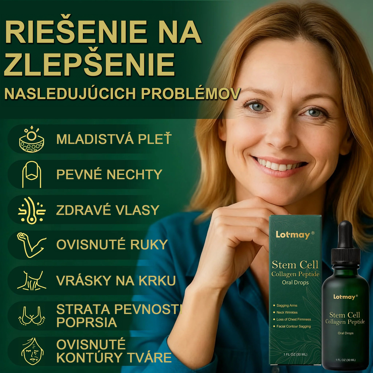 Lotmay® 🚀 Ústne kvapky s kmeňovými bunkami a kolagénovými peptídmi (Vyprúžte a spevnite pokožku a znížte tvorbu vrások)